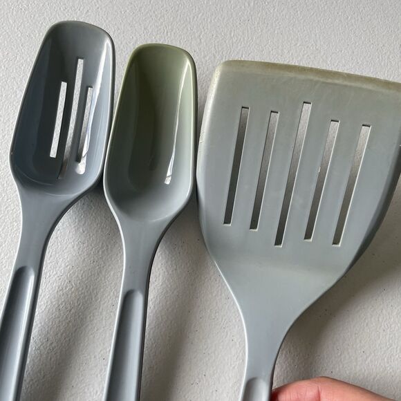 Vintage King Kraft Nylon Slatted Spatula Turner Cooking Spoons Blue Lot of 3 USA - Picture 4 of 11